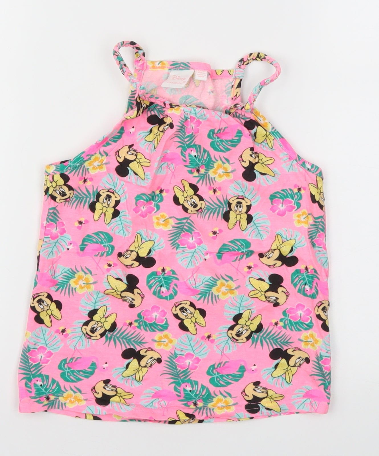 Primark Girls Pink Animal Print  Basic T-Shirt Size 7-8 Years