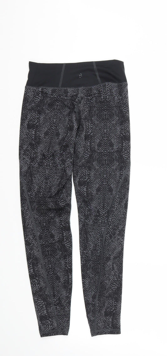 H&M Womens Black Animal Print  Capri Trousers Size XS L24 in - Stretch waistband