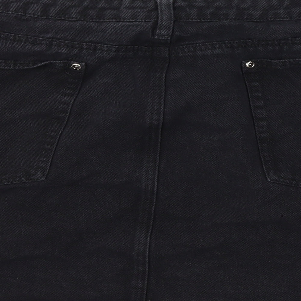 Boohoo Womens Black   A-Line Skirt Size 44 in