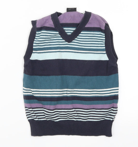 NEXT Boys Purple Striped  Vest Jumper Size 6 Years  - Blue