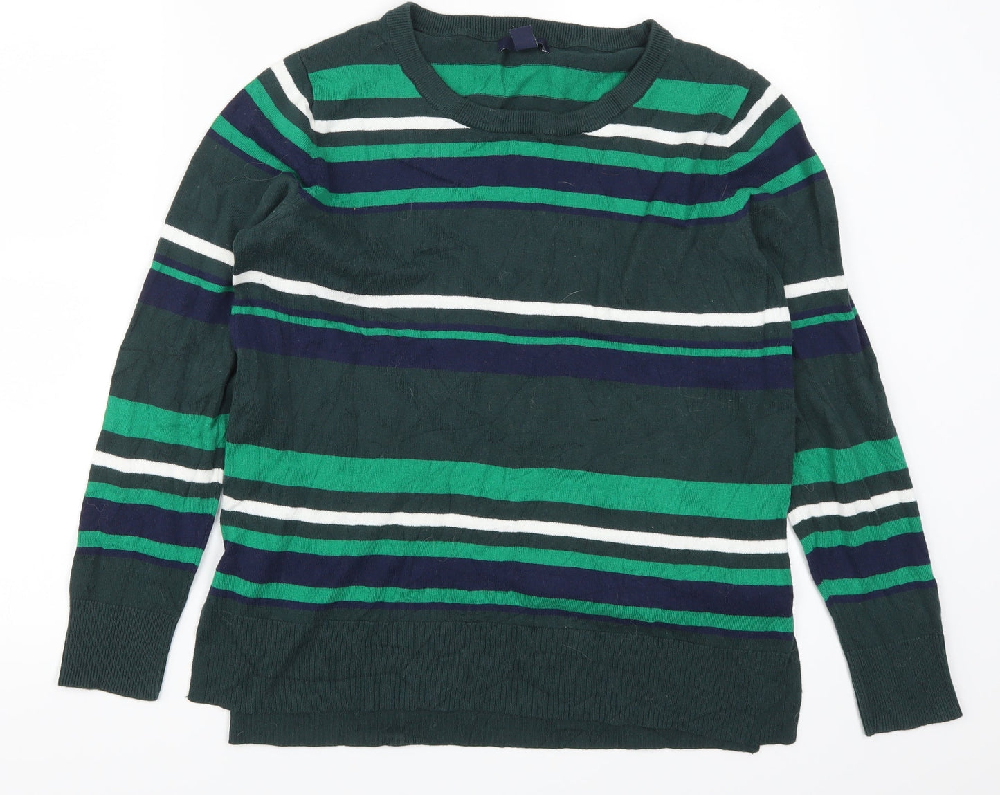 Gap Womens Green Striped  Pullover Jumper Size M