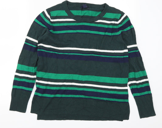 Gap Womens Green Striped  Pullover Jumper Size M