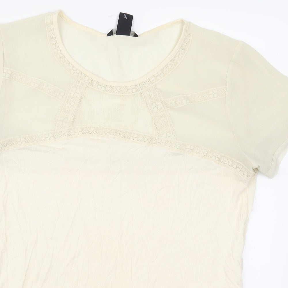 H&M Womens Beige   Basic T-Shirt Size S