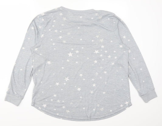 Peacocks Womens Blue Geometric  Top Pyjama Top Size 18  - Stars