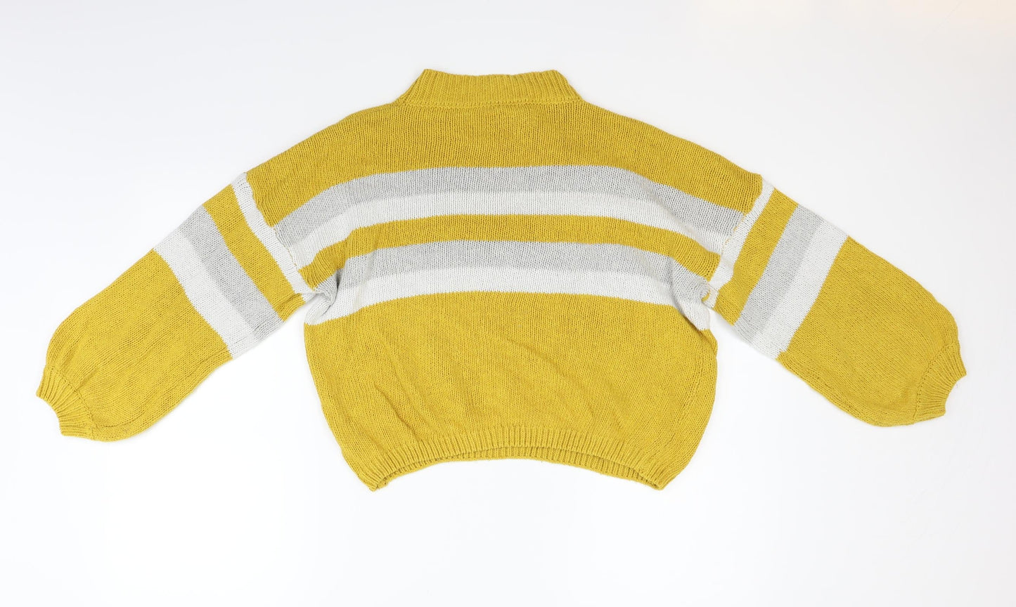 Zaful Womens Yellow Striped  Pullover Jumper One Size