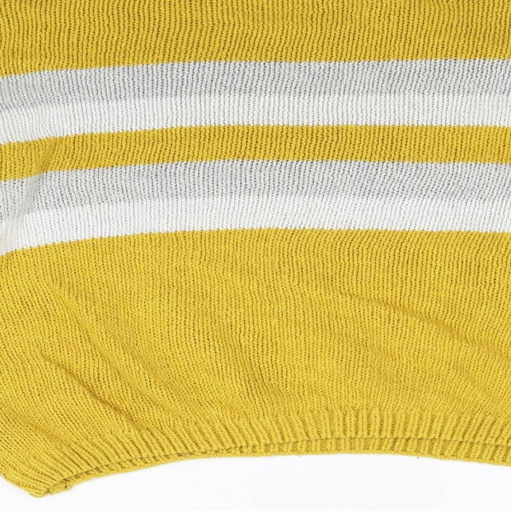 Zaful Womens Yellow Striped  Pullover Jumper One Size