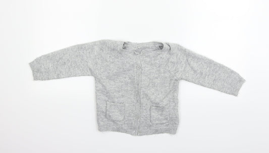 Marks and Spencer Girls Grey   Cardigan Jumper Size 5-6 Years