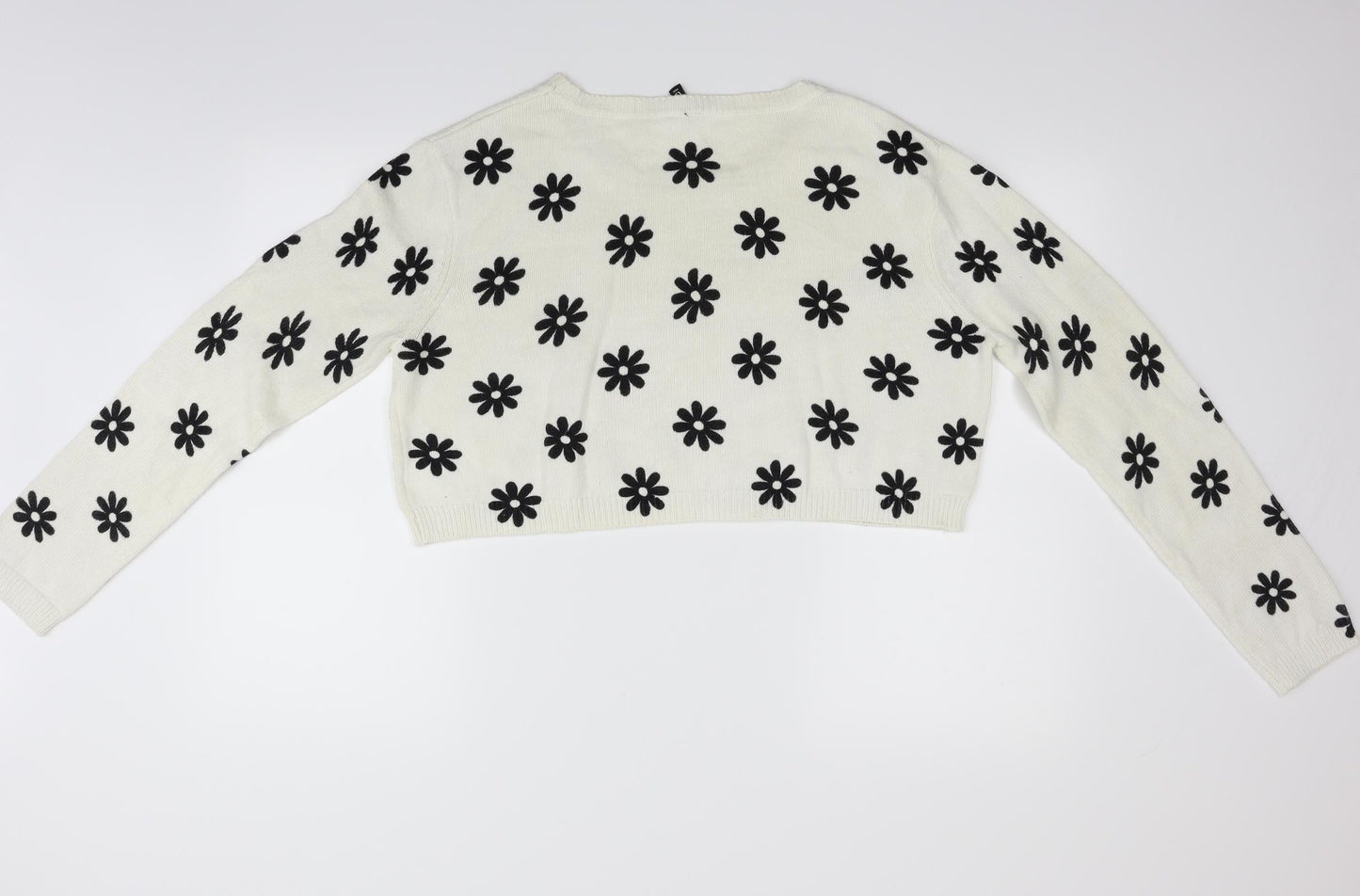 Divided Womens Beige Geometric  Pullover Jumper Size L