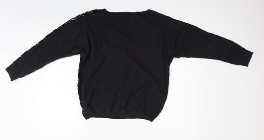 Miss Captain Womens Black   Pullover Jumper Size S