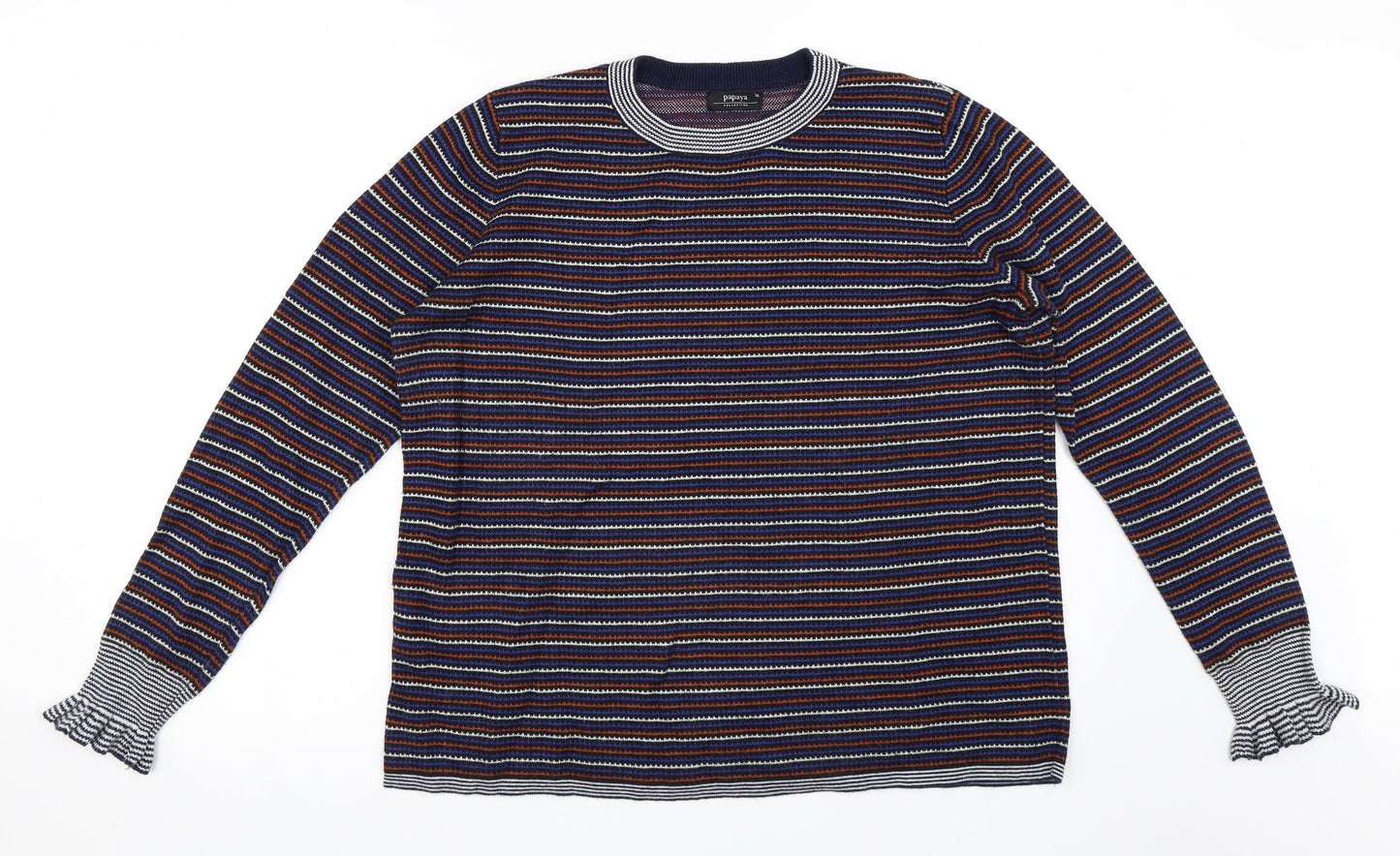 Papaya Womens Black Striped  Pullover Jumper Size 18