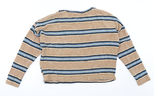 New Look Womens Beige Striped  Pullover Jumper Size M