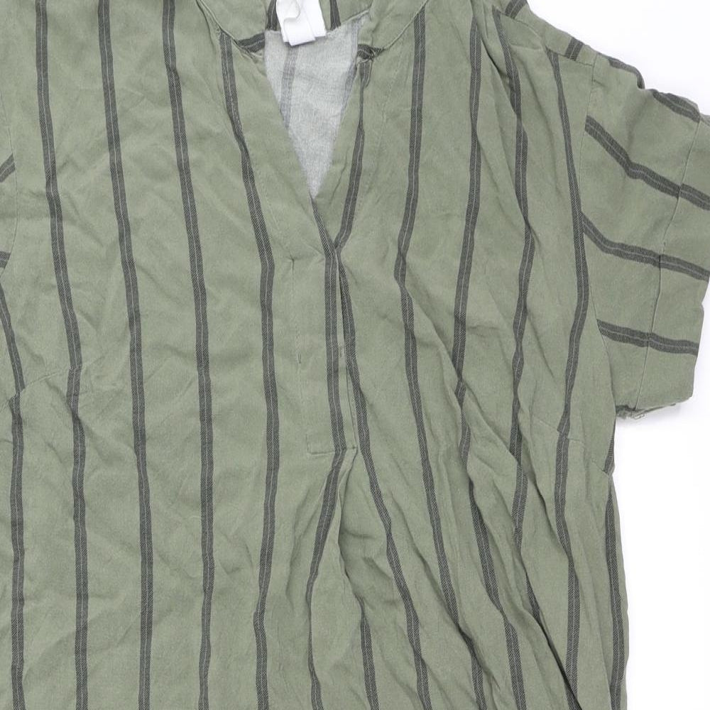 H&M Womens Green   Tunic Blouse Size 8