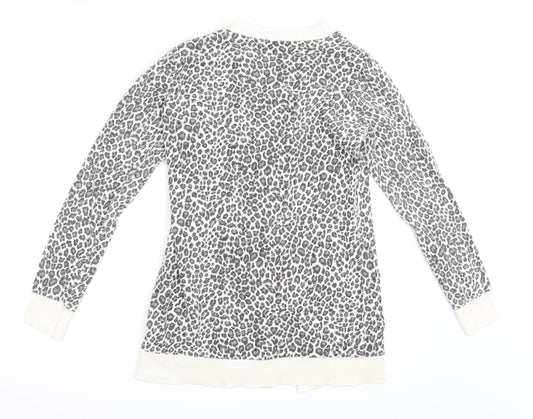 Ellie Louise Womens Grey Animal Print  Cardigan Jumper Size M