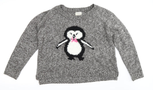New Look Womens Grey   Pullover Jumper Size 16  - penguin