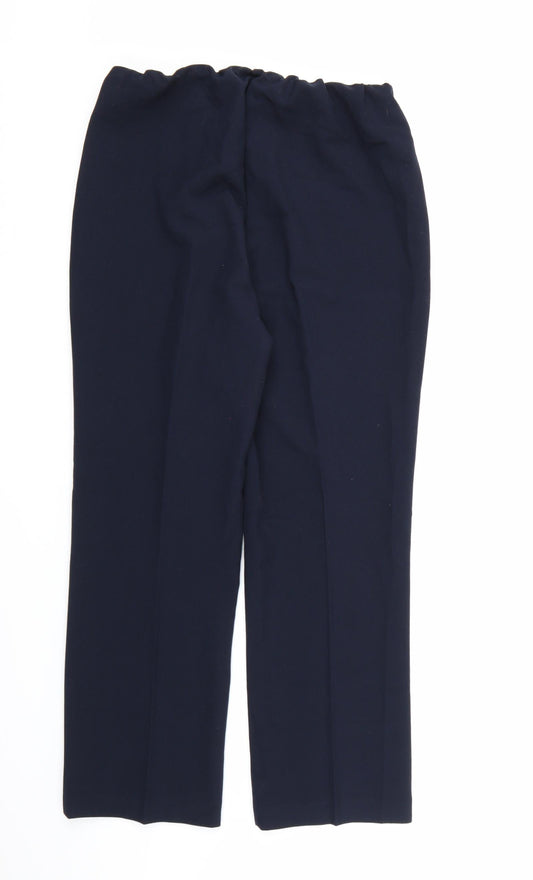 Preworn Womens Blue  Rayon Dress Pants Trousers Size 10 L27 in