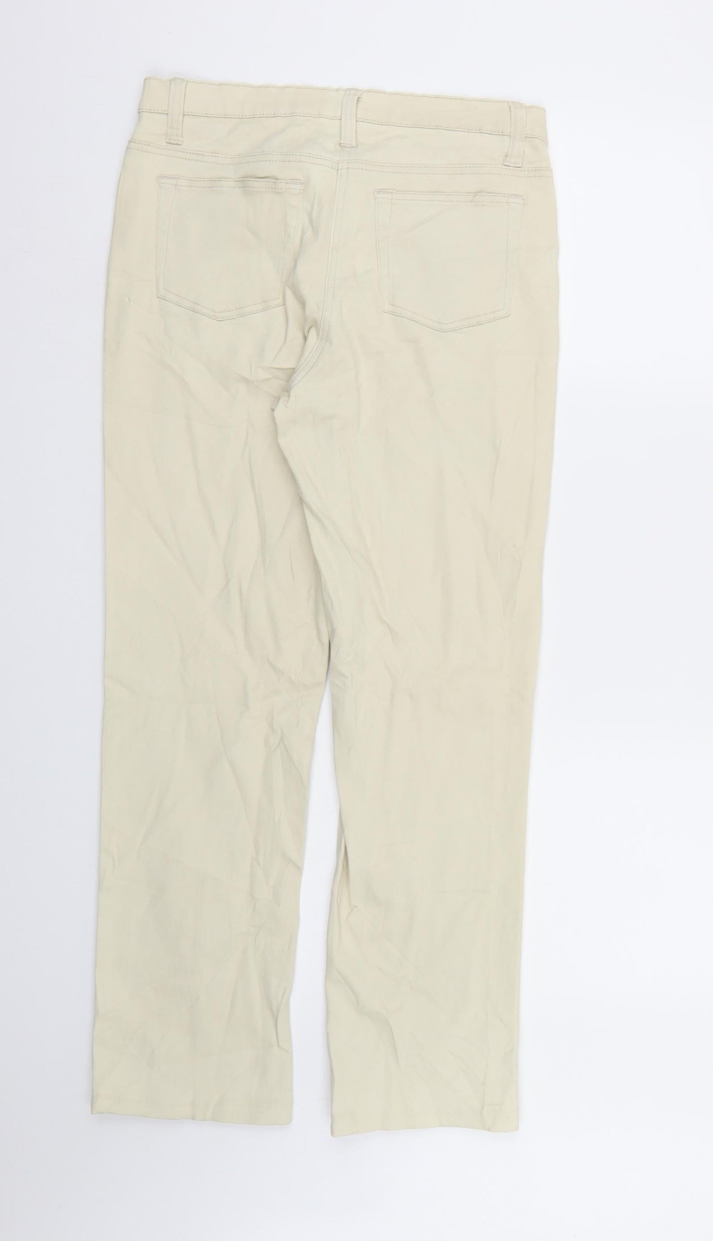 Preworn Womens Beige  Denim Straight Jeans Size 8 L29 in