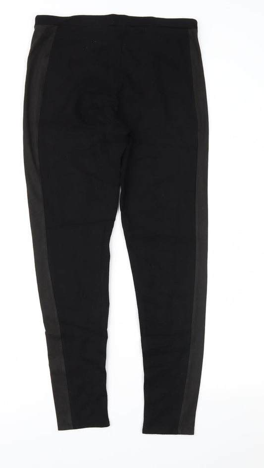 TU Womens Black  Blended Fabric Carrot Leggings Size 12 L26.5 in