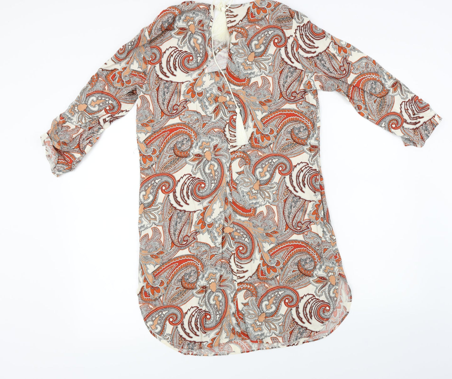 F&F  Womens Ivory Floral  A-Line  Size 8