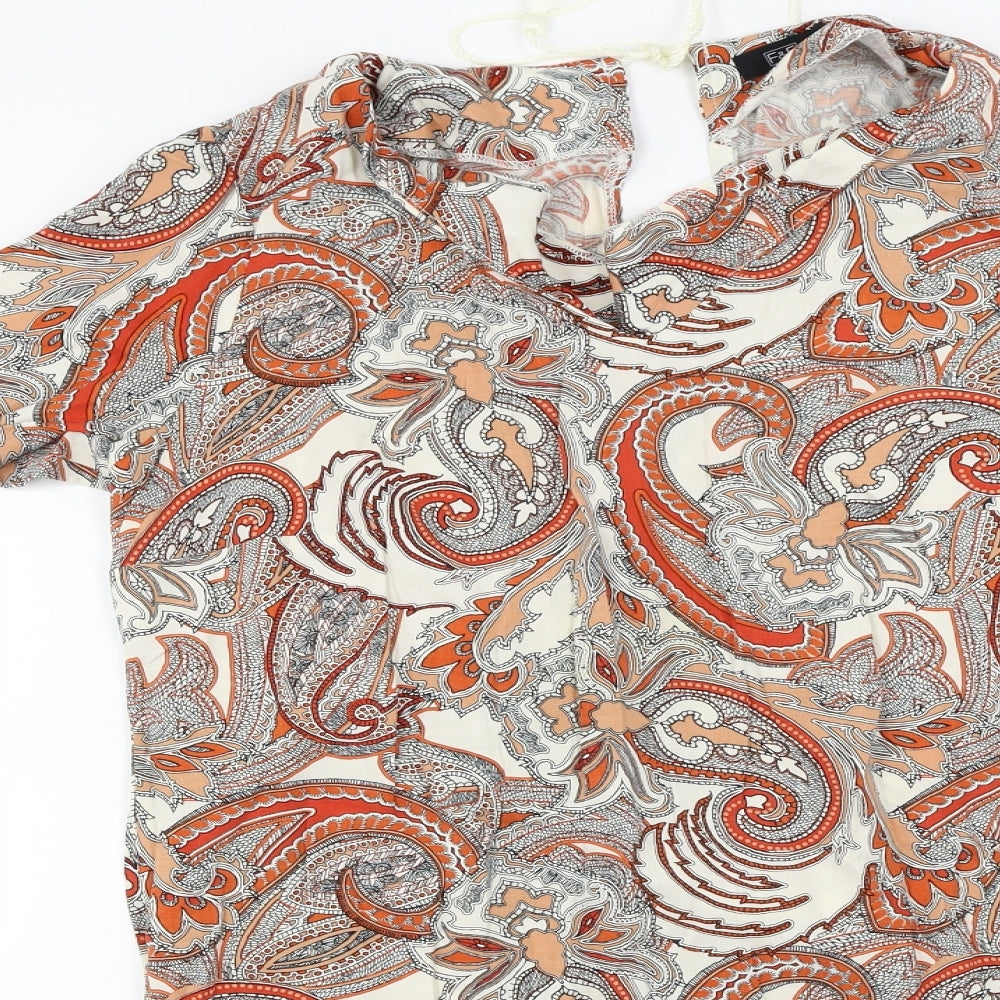 F&F  Womens Ivory Floral  A-Line  Size 8