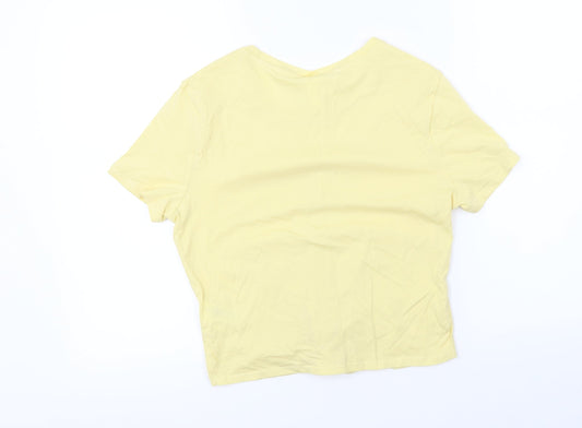 H&M Womens Yellow   Basic T-Shirt Size S