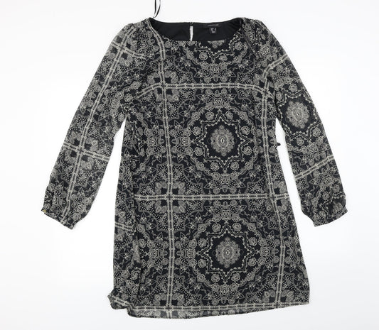 Atmosphere  Womens Black Fair Isle  A-Line  Size 10