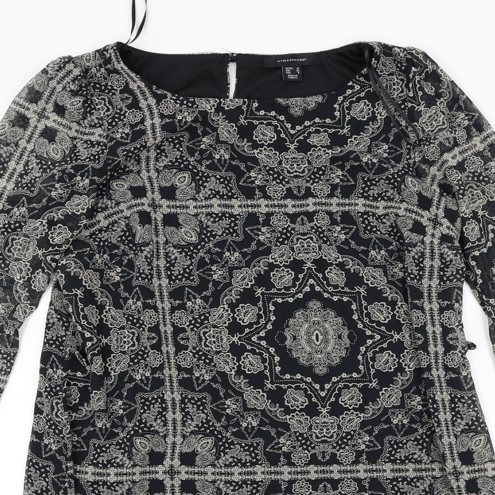 Atmosphere  Womens Black Fair Isle  A-Line  Size 10