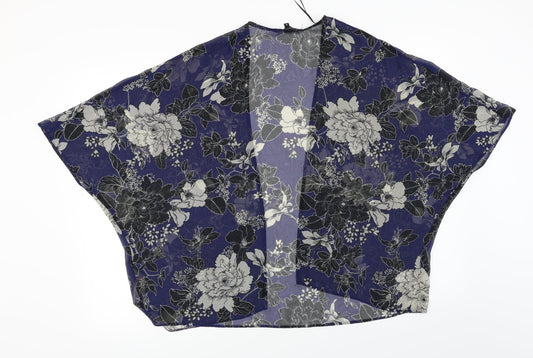 New Look  Womens Blue Floral  Cardigan Jumper Size 8