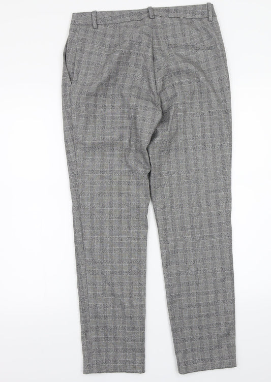 H&M Womens Grey Check  Trousers  Size 6 L26 in