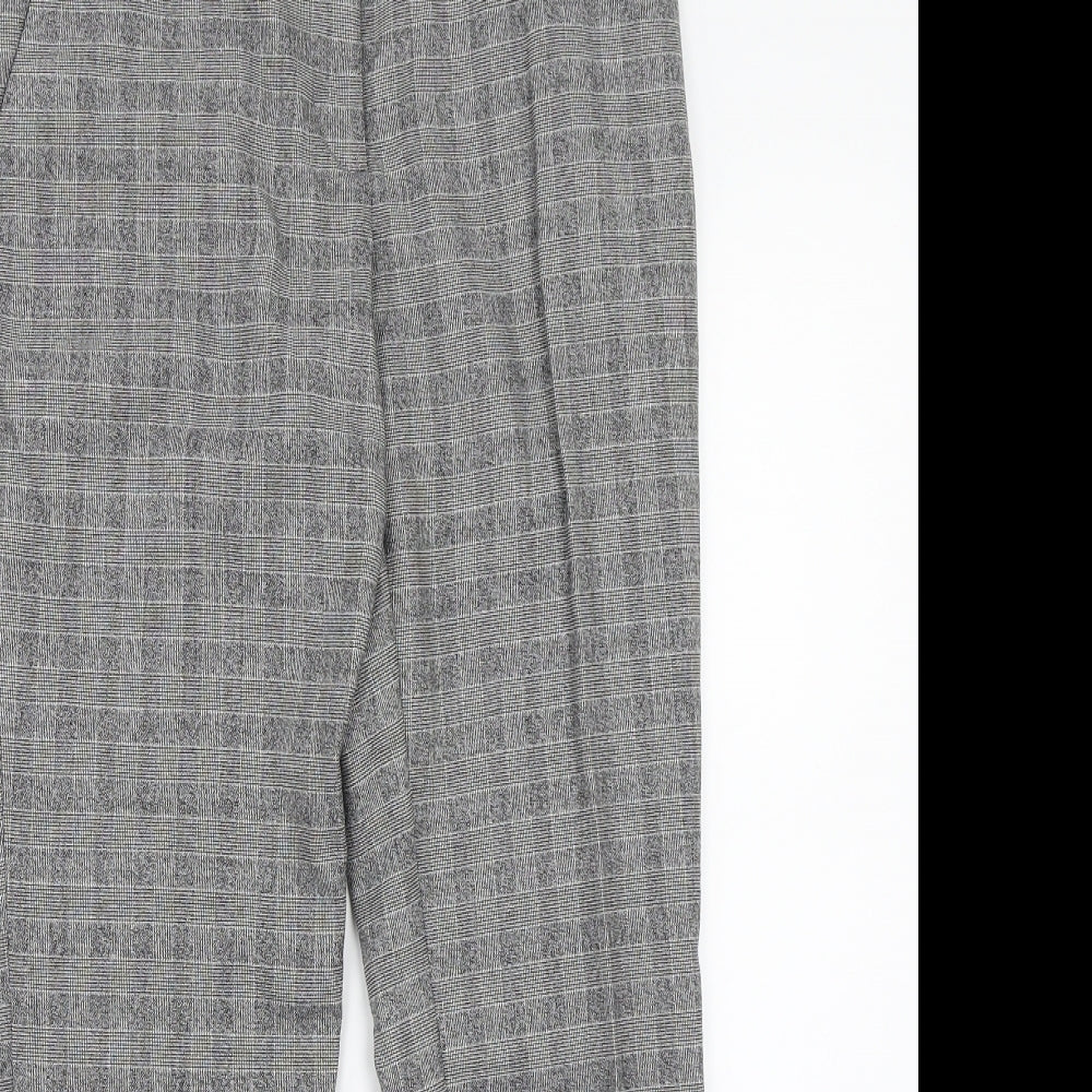 H&M Womens Grey Check  Trousers  Size 6 L26 in