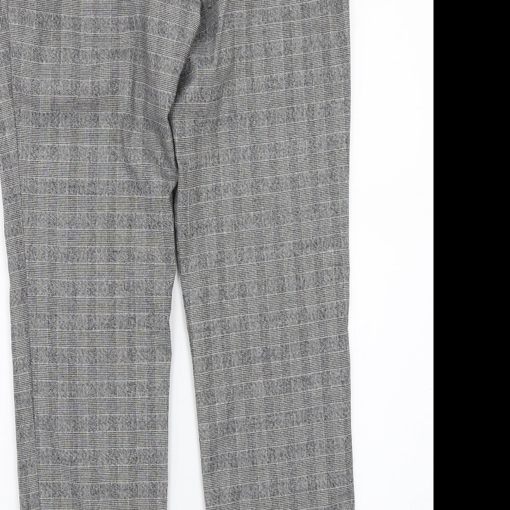H&M Womens Grey Check  Trousers  Size 6 L26 in
