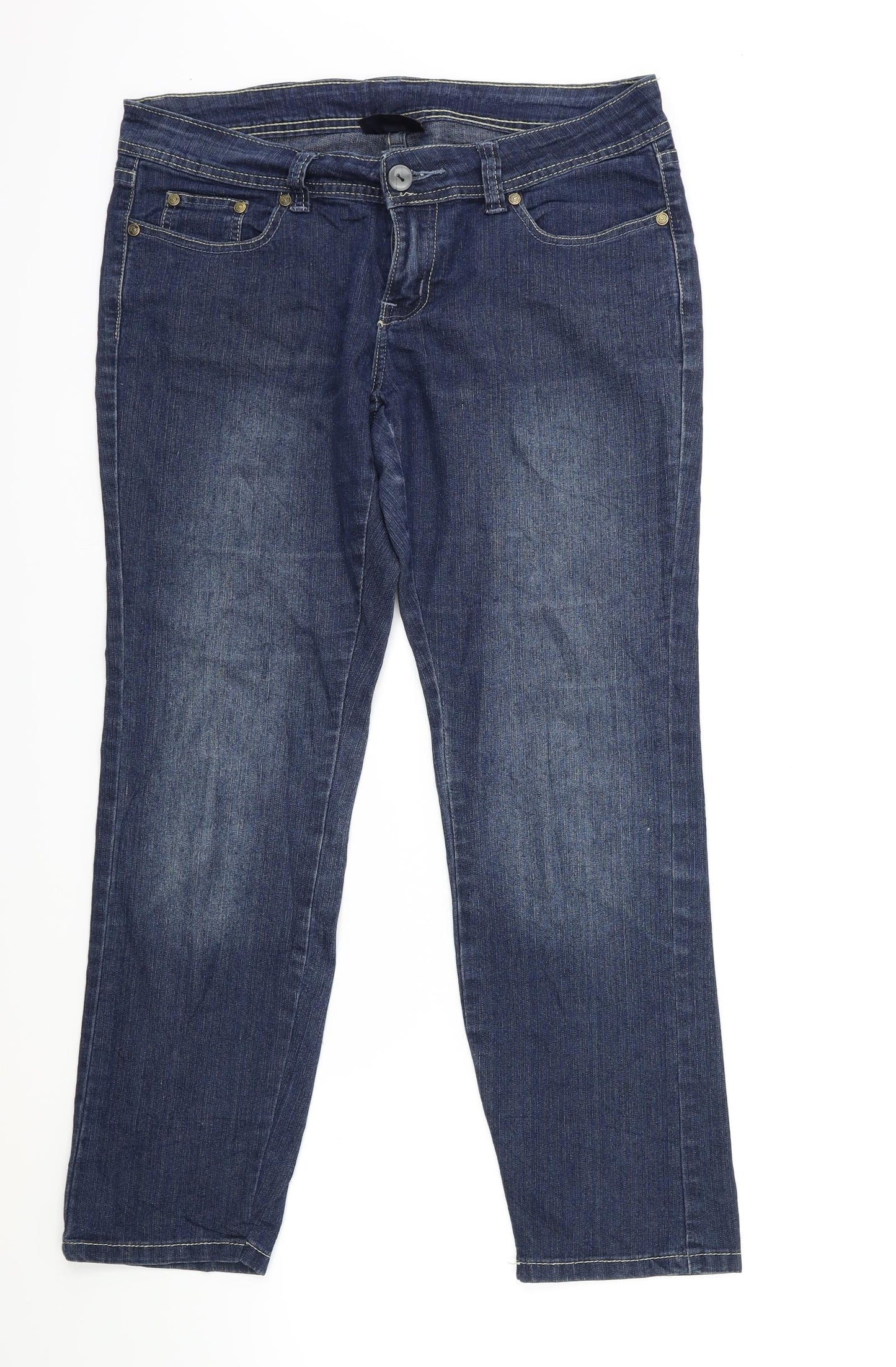 Preworn Womens Blue  Denim Skinny Jeans Size 34 in L28 in
