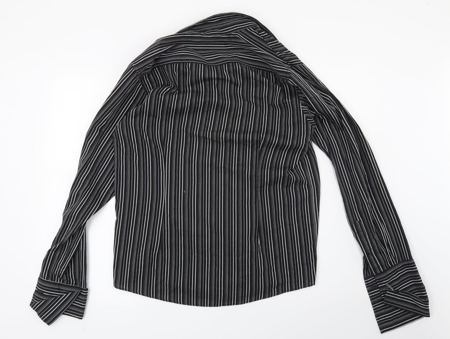 Cedar Wood State Mens Black Striped   Button-Up Size M