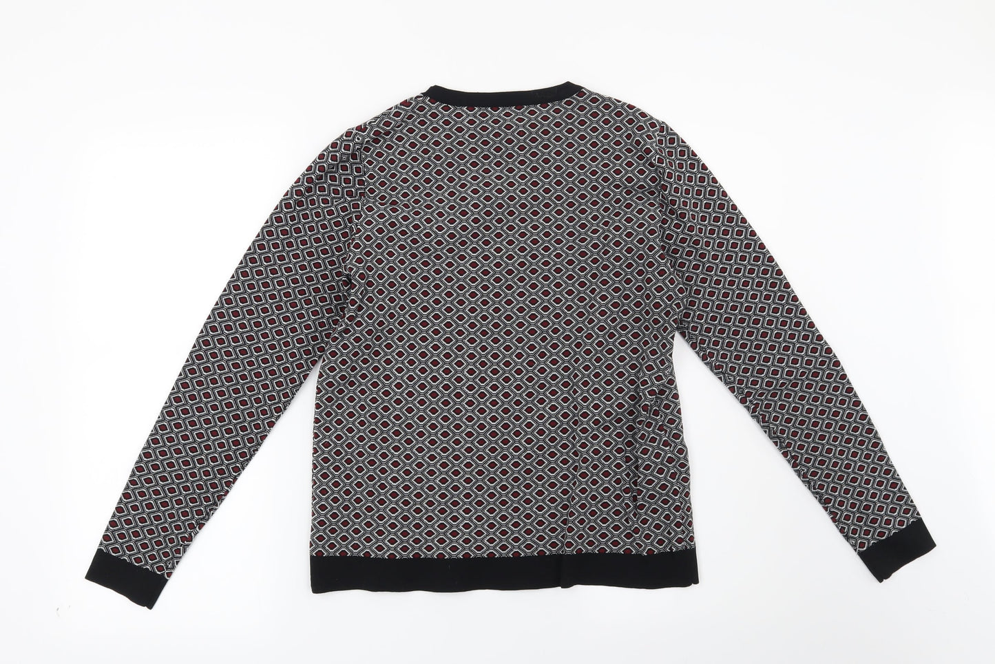 Papaya Womens Black Geometric  Pullover Sweatshirt Size 14