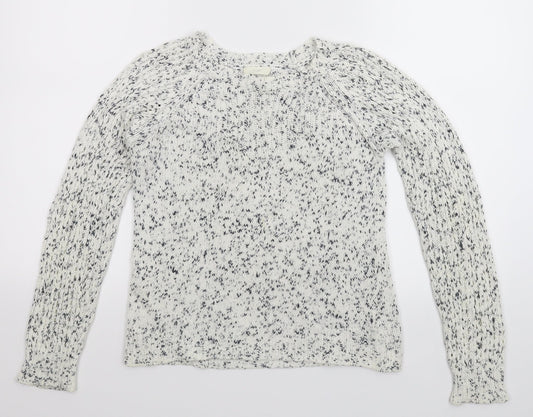 Zoe Womens White  Knit Pullover Jumper Size S