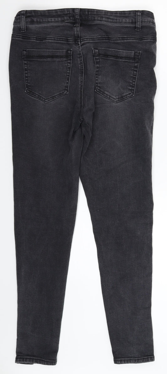 Preworn Womens Black  Denim Skinny Jeans Size 32 L27 in