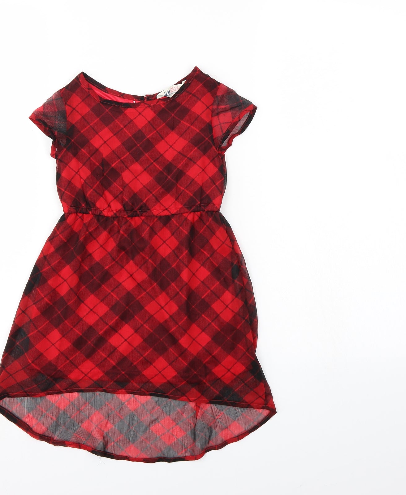 H&M Girls Multicoloured Check  T-Shirt Dress  Size 2-3 Years