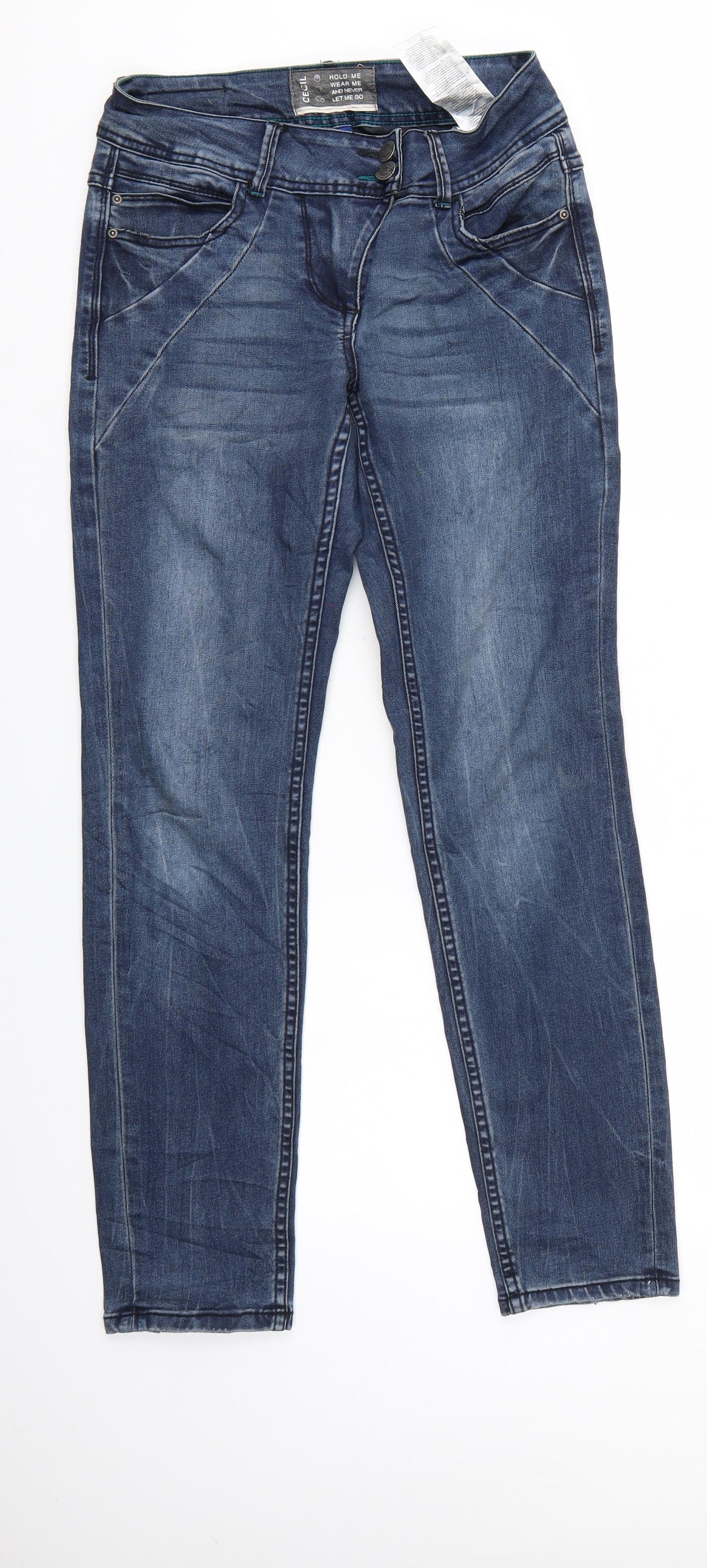Cecil Womens Blue  Denim Straight Jeans  L28 in