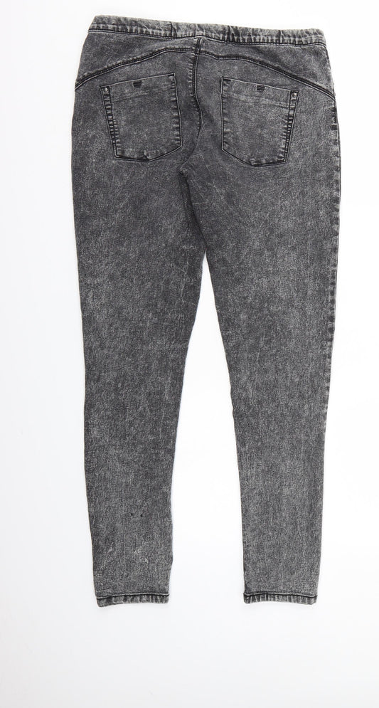 Denim & Co. Womens Black  Denim Jegging Jeans Size 12 L29 in