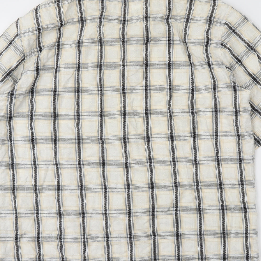 fairbanks Mens Ivory Plaid   Button-Up Size M