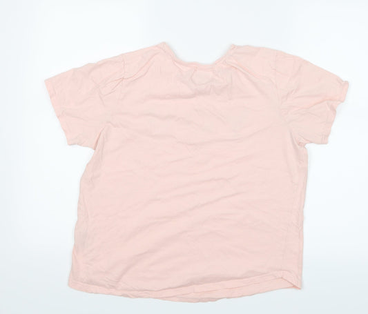 Preworn Girls Pink   Top Pyjama Top Size M  - You mean the world to me