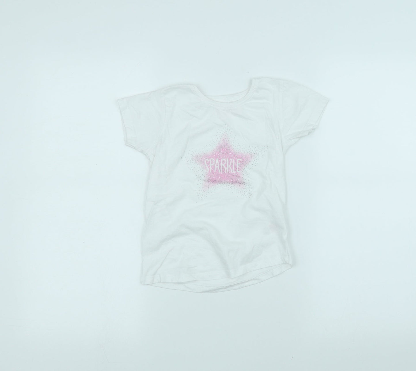 Primark Girls White   Basic T-Shirt Size 6-7 Years