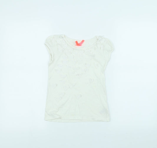 NEXT Girls White   Basic T-Shirt Size 5 Years