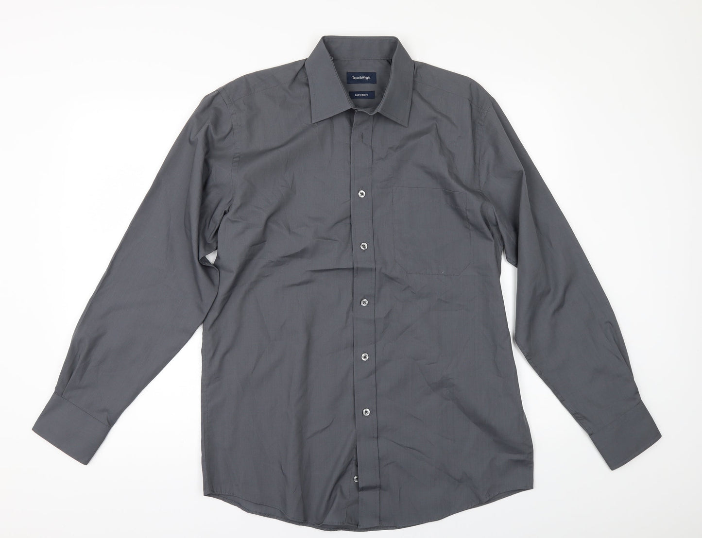 Marks and Spencer Mens Grey    Button-Up Size 15