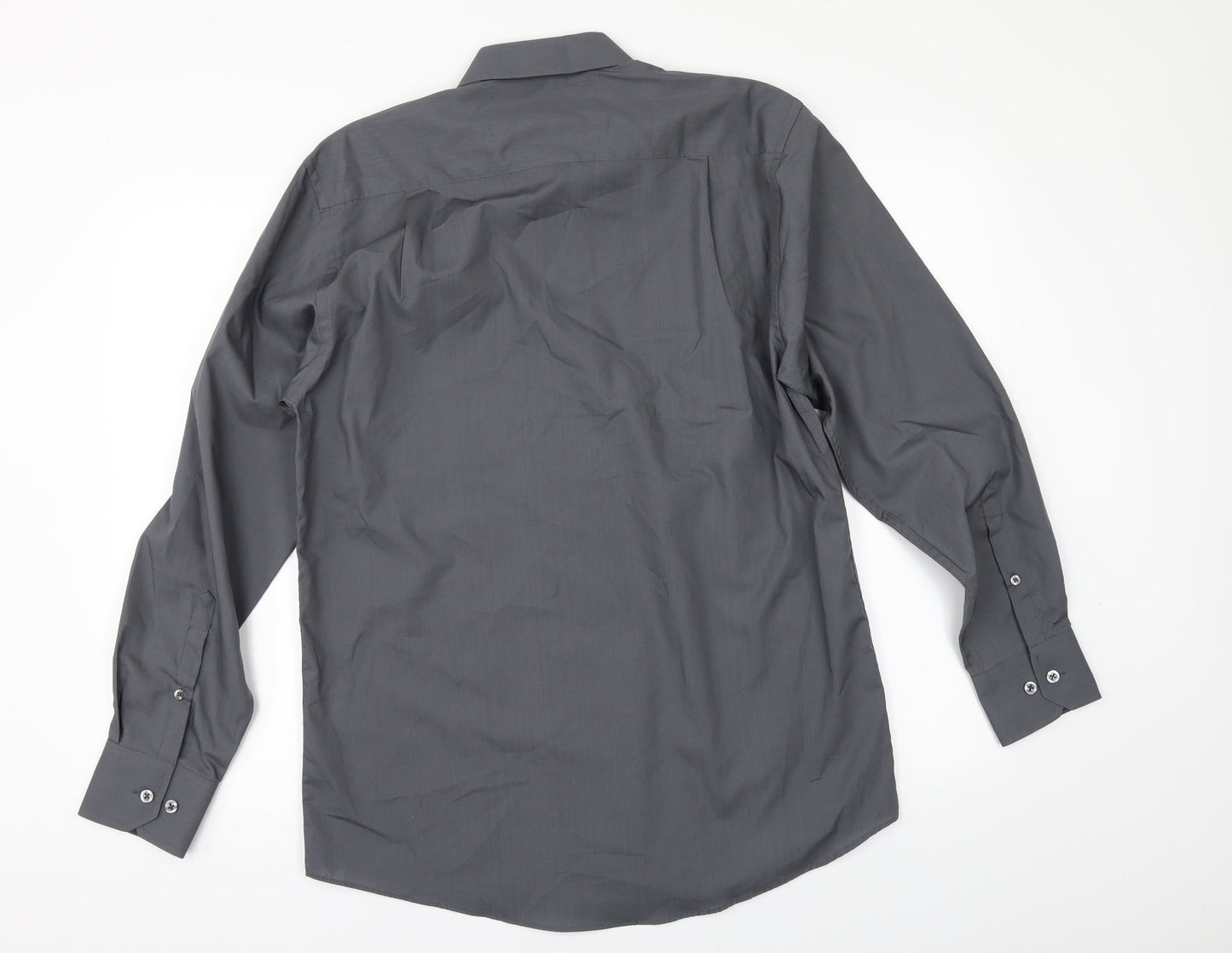 Marks and Spencer Mens Grey    Button-Up Size 15