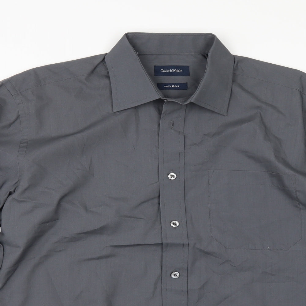 Marks and Spencer Mens Grey    Button-Up Size 15