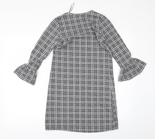 Quiz Womens Black Check  Mini  Size 6