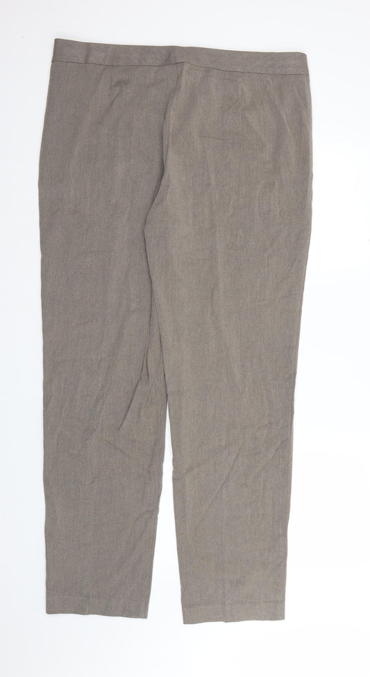 Marks and Spencer Womens Brown  Rayon Dress Pants Trousers Size 18 L32 in