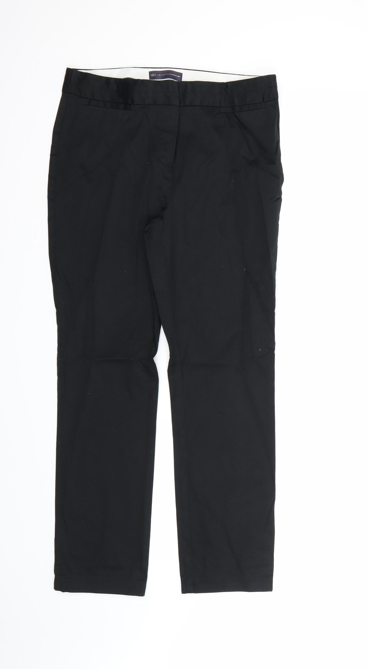Marks and Spencer Womens Black  Rayon Dress Pants Trousers Size 10 L27 in