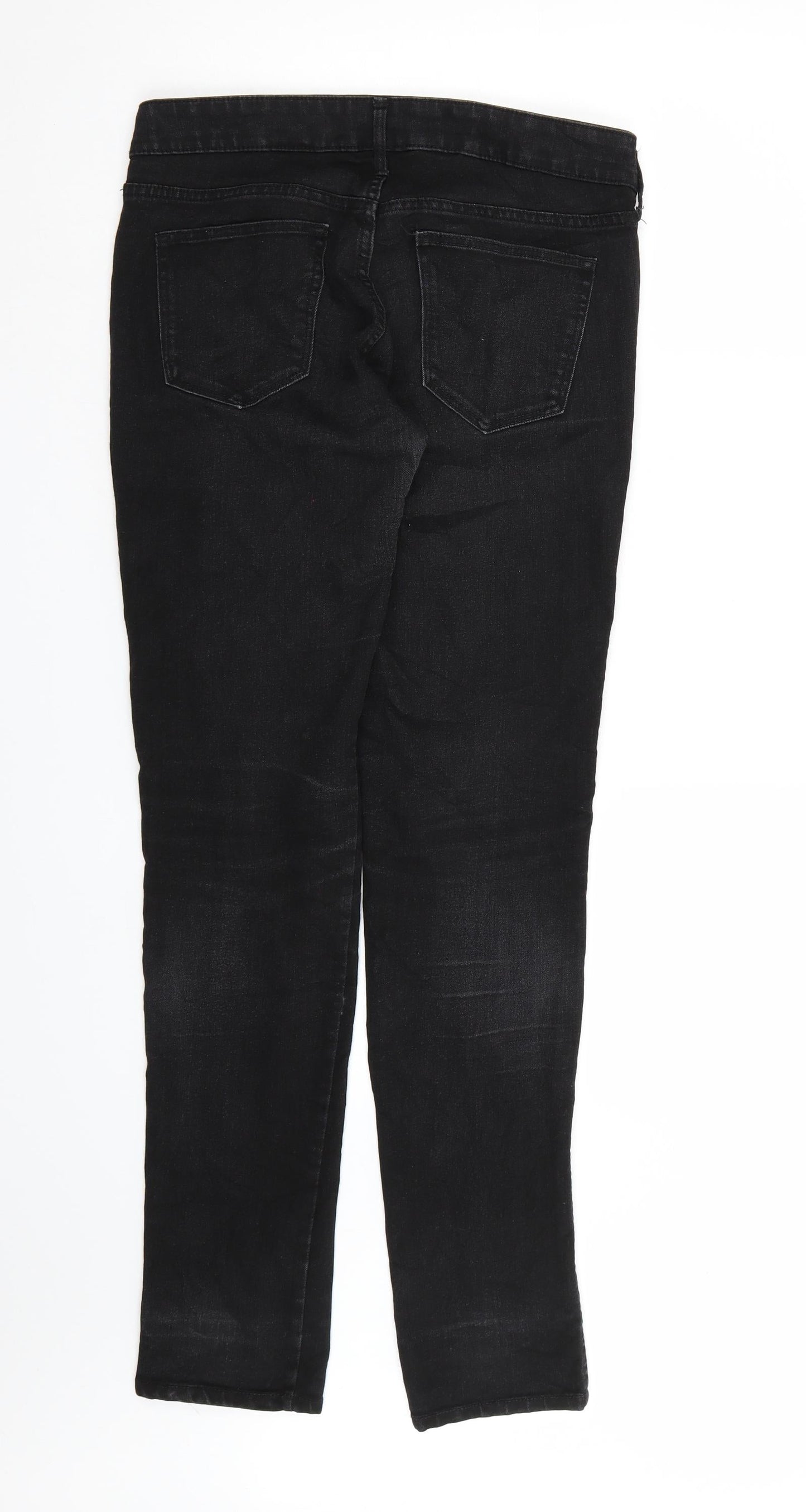Preworn Womens Black  Denim Straight Jeans Size 32 in L32 in