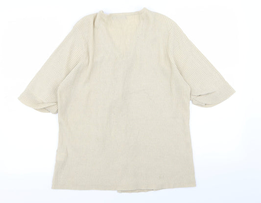 BM Womens Beige   Cardigan Jumper Size L
